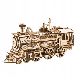 Lokomotywa - zabawka kreatywna, drewniane, mechaniczne puzzle 3D