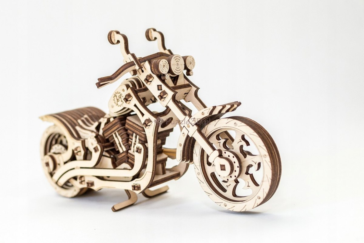 Motocykl Cruiser - drewniane mechaniczne puzzle 3D