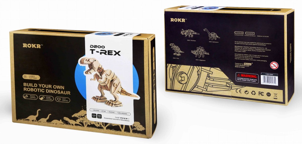 Tyranosaurus Rex - drewniane, mechaniczne puzzle 3D