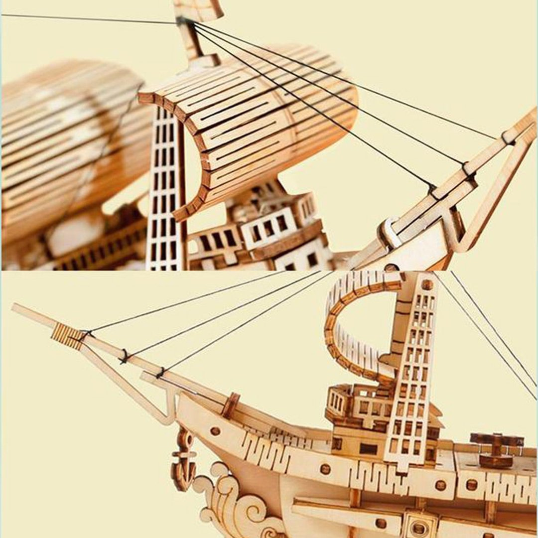Drewniane puzzle 3D - Żaglowiec