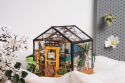 Domek dla lalek LED - kwiecista szklarnia Kasi - drewniane puzzle 3D